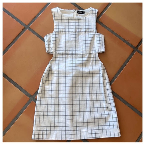 NWOT Kate Spade Saturday Window Pane Side Cut-out Dress - Picture 4 of 6